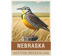 MyPuzzle State Birds Series: Nebraska, Western Meadowlark - Premium 1000 Piece Jigsaw Puzzle for Adults
