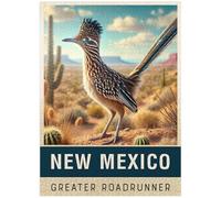 MyPuzzle State Birds Series: New Mexico, Greater Roadrunner - Premium 1000 Piece Jigsaw Puzzle for Adults