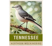 MyPuzzle State Birds Series: Tennessee, Northern Mockingbird - Premium 1000 Piece Jigsaw Puzzle for Adults
