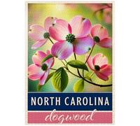 MyPuzzle State Flowers Series: North Carolina, Dogwood, Pink - Premium 1000 Piece Jigsaw Puzzle for Adults