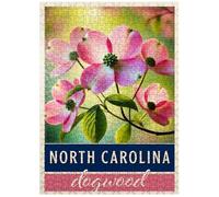 MyPuzzle State Flowers Series: North Carolina, Dogwood, Pink - Premium 500 Piece Jigsaw Puzzle for Adults