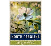 MyPuzzle State Flowers Series: North Carolina, Dogwood, White - Premium 500 Piece Jigsaw Puzzle for Adults