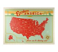 MyPuzzle Vintage Map of The USA (Horizontal) - Premium 1000 Piece Jigsaw Puzzle for Adults
