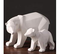 MYQ 1set simple white abstract geometric polar bears sculpture ornaments modern home decorations gift crafts ornamentation statue