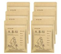 MYQLSM 120pcs Self-Heating Ginger Patch for Lymph, Promote Blood Circulation,Shoulder, Neck, Waist, Back, Hand, Foot, Knee & Joint, Hot Compress Pad (12 * 8cm)