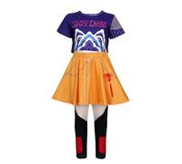 MYQYwin GirlS Demon Hunter Pop Singers Costume Halloween Kids Cosplay Outfit for 4-12 years old