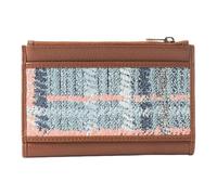 Myra Bag Boho Card Holder Wallet for Women - Slim Bifold Canvas and Leather Wallet, Blue, Southwestern
