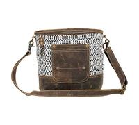 Myra Bag Burnt Sienna Upcycled Canvas Cotton & Leather Shoulder Bag S-1543