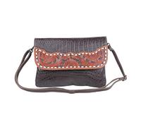 Myra Bag Chocosplash Hand-Tooled Bag S-4691, Multicoloured