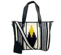 Myra Bag Concealed Carry Leather Western Shoulder Handbag - Aztec Boho Purse for Women, Black
