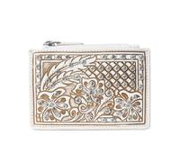 Myra Bag Credit Card Holder Wallet for Women - Slim Card Holder, Black and White Hair-On, Leather, Small Wallet for Women, With ID, Keyring, Zipper, Snap Closure, Chocolate White, 5.5" x 3.5" x 0.3