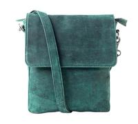 Myra Bag Distressed Leather Messenger Bag - Crossbody Purse for Women, Teal