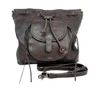 Myra Bag Drawstring Leather Bucket Bag for Women - Bohemian Crossbody Shoulder Purse, Brown
