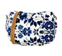 Myra Bag Floral Print Crossbody - Boho Vintage Shoulder Purse for Women, Blue, Floral