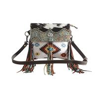 Myra Bag Fluttering Vines Canvas Hairon Handbag for Women S-3802, Multicoloured