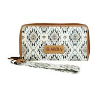 Myra Bag Western Boho Aztec Diamond RFID Wristlet Wallet for Women, Grey, Southwestern