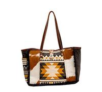 Myra Bag Western Canvas Tote Bag for Women - Cotton & Upcycled Leather Shoulder Weekender Bag, Panacea