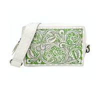 Myra Bag Western Hand-Tooled Leather Shoulder Bag for Women - Crossbody Floral Purse, Green, Western