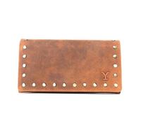 Myra Bag Yellowstone Womens Western Wallet - Caldera Full Grain Leather Womens Wallet with Rivets, Rustic Western Purse, Amber