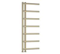 Myra Brushed Brass Designer Ladder Towel Rail Radiators Central heating Heater Vertical Single Panel - 500 x 1200mm