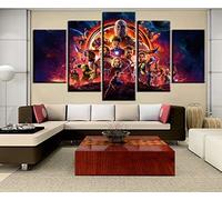 Myrdsio Multi Panel Wall Art 5 Piece Print On Canvas Pictures Avengers Infinity War Movie Characters Art Print Images For Modern Home Decoration 150×80Cm Wallpaper (Completely Framed)