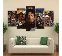 Myrdsio Multi Panel Wall Art 5 Piece Print On Canvas Pictures Michael Jackson Framed 5 Piece Art Print Images Modern Home Decoration Wallpaper Framed 125X60Cm