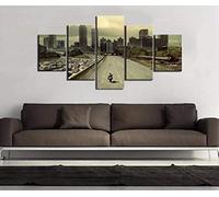 Myrdsio Multi Panel Wall Art 5 Piece Print On Canvas Pictures Movie Walking Dead Landscape Art Print Images Modern Home Decoration 150×80Cm Wallpaper (Completely Framed)