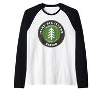 Myre Big Island State Park Minnesota MN Forest Tree Badge Raglan Baseball Tee
