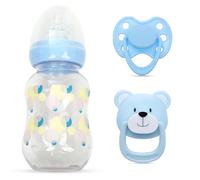 MYREBABY Blue Style Magnetic Pacifier Bottle Set 2 Piece for Reborn Baby Doll Accessories for Kids Gift