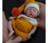 MYREBABY Complete Silicone Doll with Preemie Microphone 7 Inch Realistic Alisa Rebirth Mini Doll Superprice for Children Anti Stress (Girls)