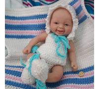 MYREBABY Reborn Baby Doll 7 Inch Silicone Doll Boys Lvin Mini Doll Realistic Newborn Baby Doll Silicone Full Body Stress Relief