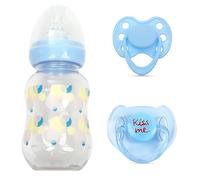 MYREBABY Reborn Baby Doll Accessories, Blue Style Pacifier and Bottle 2 Piece Set Magnetic Pacifier for Reborn Dolls（Comes with an Extra Blue Magnetic Pacifier）