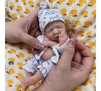 MYREBABY Reborn Baby Doll Colin Mini Silicone Boy Doll 7 Inch Realistic Stress Relief