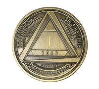 MyRecoveryStore AA Coin with Roman Numeral Alcoholics Anonymous (1-60 Years) Year 1