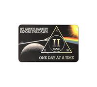 MYRECOVERYSTORE Dark Moon One Day at A Time AA Sobriety Chip Includes 7th Step Prayer (Years 1-50 Offered) Square Recovery Chip (Year 2)
