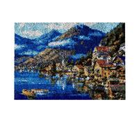 Myriad Choices Latch Hook Kits, DIY Latch Hook Rug Kit, Cross Stitch Rug Making Kit, Carpet Making Crochet Kits Embroidery Kits Needlework Crafts for Home Decor, 50X38CM, Village