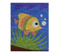 Myriad Choices Latch Hook Kits, DIY Latch Hook Rug Kit, Cross Stitch Rug Making Kit, Carpet Making Crochet Kits Embroidery Kits Needlework Crafts for Home Decor, 50X38CM, Clown Fish
