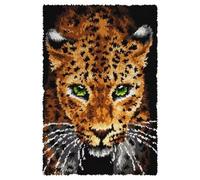 Myriad Choices Latch Hook Kits, DIY Latch Hook Rug Kit, Cross Stitch Rug Making Kit, Carpet Making Crochet Kits Embroidery Kits Needlework Crafts for Home Decor, 50X38CM, Leopard