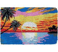 Myriad Choices Myriad Choices Latch Hook Sunset Rug Kits 40x13in, DIY Latch Hook Rug Kits for Beginners Adults Kids, Sunset Home Rug Making Kits Needlework, Latch Hook Crafting Kits for Home Decor