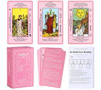 Myripoly Pink Tarot Cards Deck Set for Beginners with Meanings On Them-Tarrot Card with Guidebook-(Free Velvet Deck Bag Pouch)