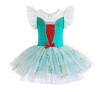 MYRISAM Anna Princess Leotards for Baby Girls Ballet Dance Tutu Skirted Ballerina Dress Birthday Fancy Party Halloween Costumes Green 4-5T