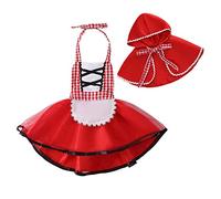 MYRISAM Baby Girls Deluxe Little Red Riding Hood w/Cape Cloak Halloween Fancy Dress Up Costume Storybook Fairy Tale Outfits 18-24 M