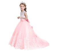 MYRISAM Flowers Girls Applique Tulle Lace Bridesmaid Wedding Dress Birthday Baptism Communion Party Christmas Prom Evening Ball Gown