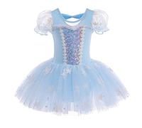 MYRISAM Frozen Elsa Princess for Girls Ballet Dance Tutu Skirted Ballerina Dress Birthday Fancy Party Halloween Costumes Blue 4-5T