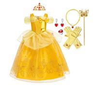 MYRISAM Girls Belle Princess Costume Beauty and The Beast Flower Dress Carnival Halloween Christmas Birthday Party Ball Gown w/Accessories 2-3T