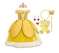 MYRISAM Girls Belle Princess Costume Beauty and The Beast Yellow Dress Carnival Halloween Cosplay Christmas Birthday Ball Gown w/Accessories 3T