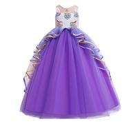 MYRISAM Girl's Unicorn Princess Costume Wedding Birthday Pageant Halloween Carnival Christmas Party Long Tulle Fancy Dress Up Outfits Dance Photography Ball Gowns Purple 4-5T