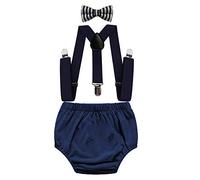 MYRISAM Infant Baby Boys Birthday Cake Smash Outfits Bloomers Suspender Bow Tie for Photo Props Baby Shower Costume