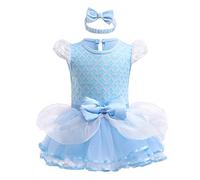 MYRISAM Princess Costumes for Baby Girls Cinderella Birthday Romper Tutu Dress w/Headband Halloween Outfits 9-12M