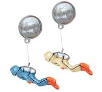 MyrkalaToy 2pcs Floating Fish Tank Decorations, Resin Diver Fish Tank Mini Decoration Cute Little Diver Aquarium Decoration, Floating Diver Ornaments Fish Tank Scene Accessories Glow in The Dark